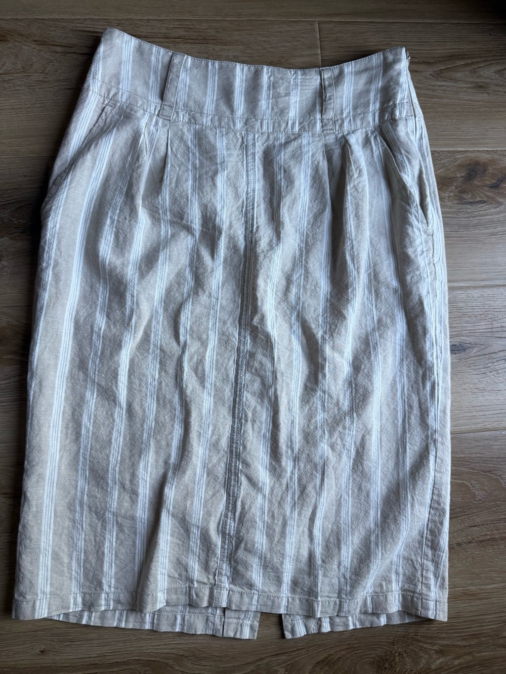Free People Cream and White Striped Skirt